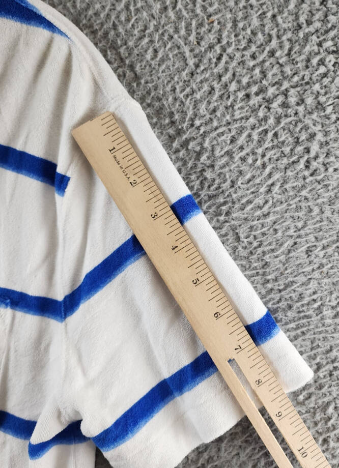 Polo Ralph Lauren Custom Slim Fit Striped Terry Camp Shirt Men's S White/Blue~