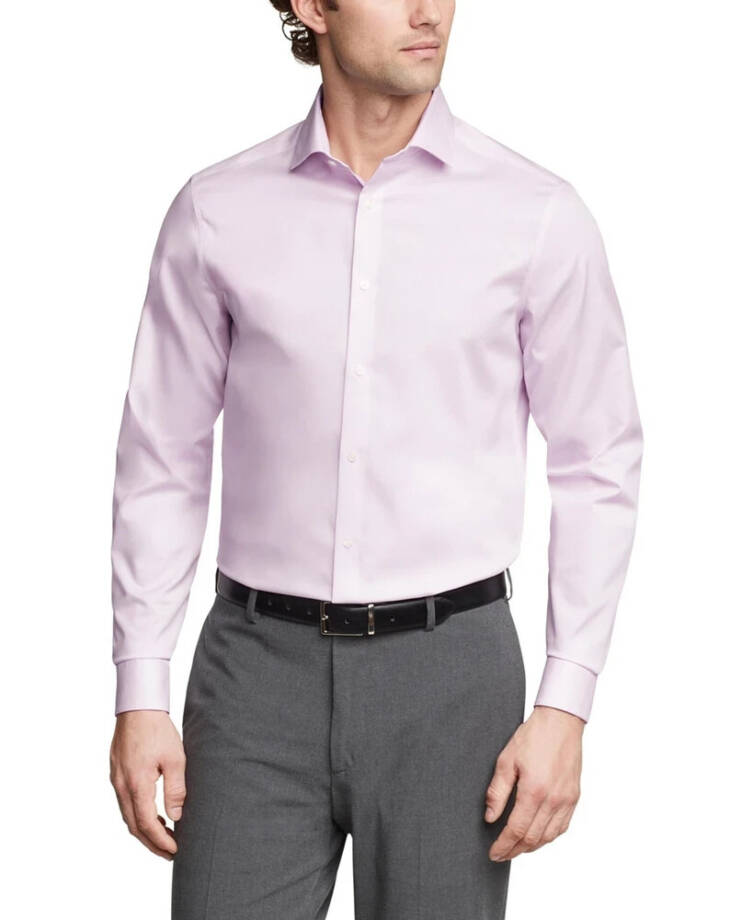 Calvin Klein Steel Plus Regular Fit Modern Pin Cord Dress Shirt Men's L Lilac