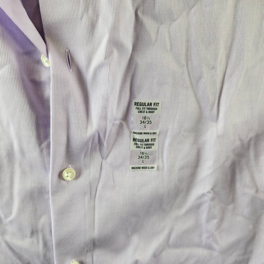 Calvin Klein Steel Plus Regular Fit Modern Pin Cord Dress Shirt Men's L Lilac
