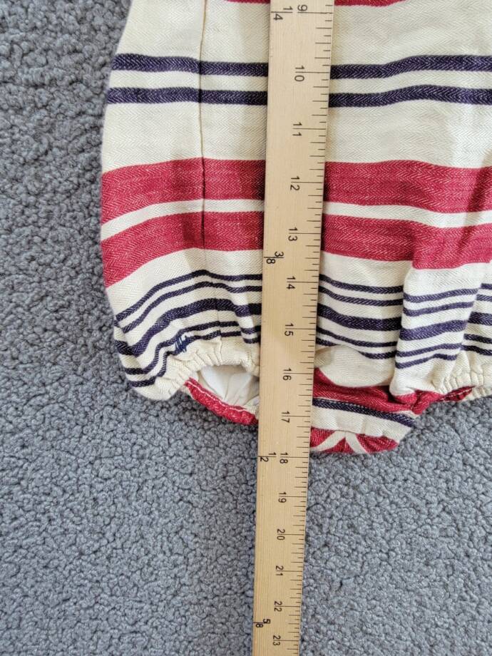 Ralph Lauren Linen Striped Bubble Shortalls & Hat Set Baby Boys 12M Multi Snap