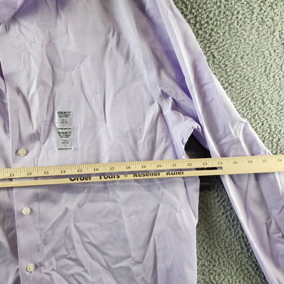 Calvin Klein Steel Plus Regular Fit Modern Pin Cord Dress Shirt Men's L Lilac