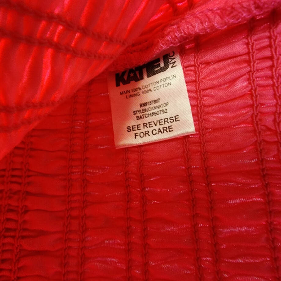 KatieJ NYC Joanna Smocked Crop Top Girls' XL Neon Pink Square Neckline Pullover~