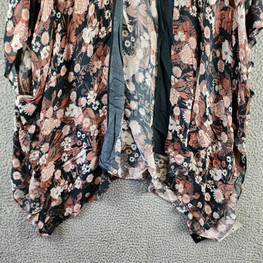 MARCUS ADLER Parker Floral Kimono Wrap Women's One Size brown Multi 3/4 Sleeve