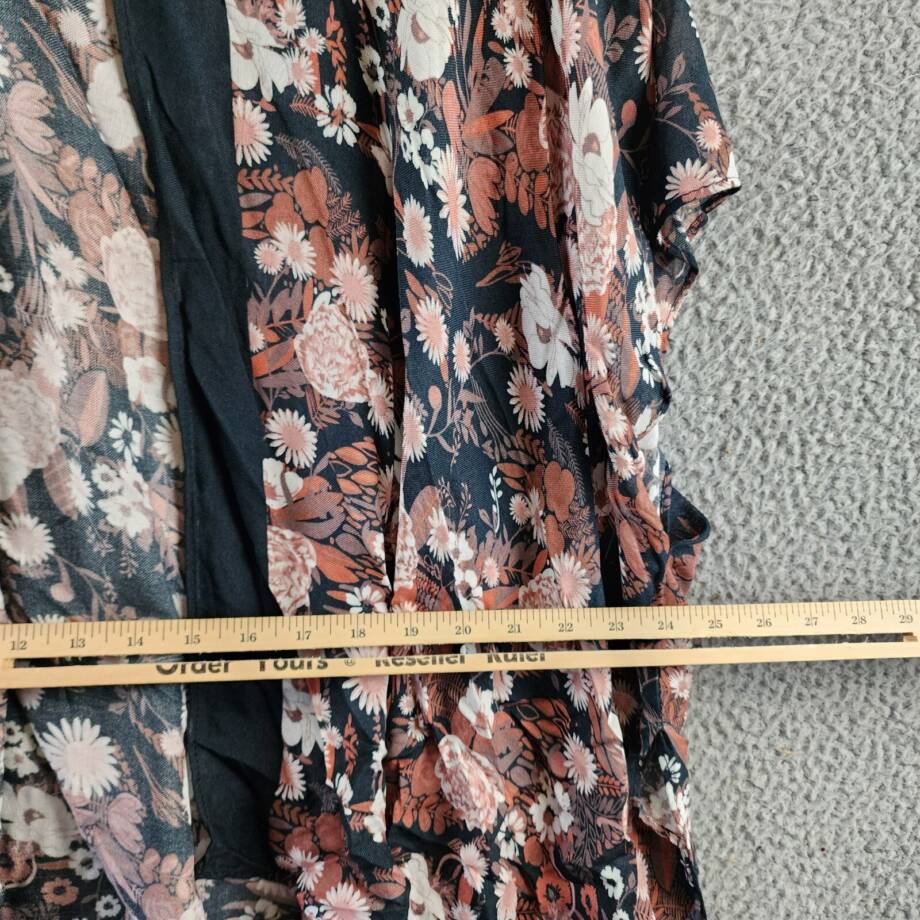 MARCUS ADLER Parker Floral Kimono Wrap Women's One Size brown Multi 3/4 Sleeve