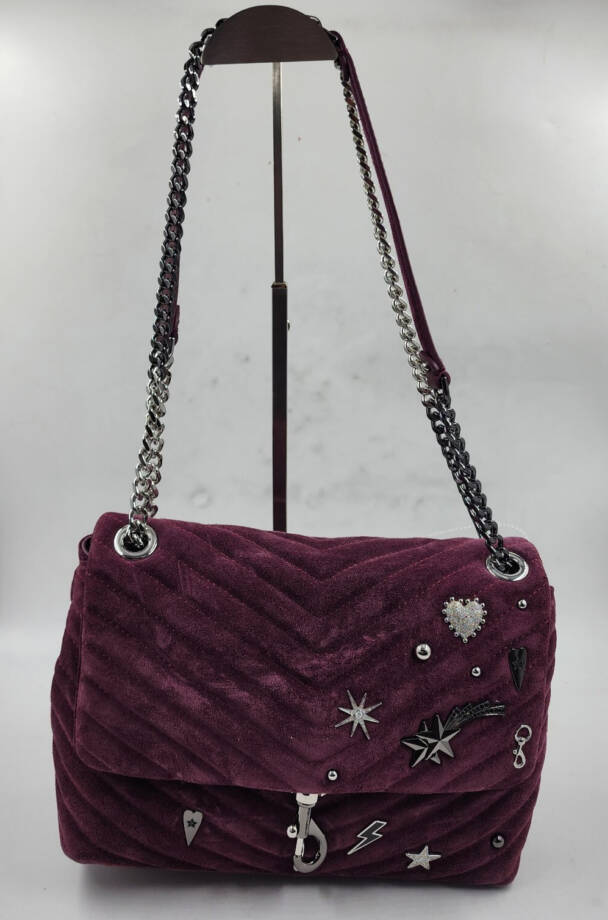 Rebecca Minkoff Edie Suede Flap Shoulder With Celestial Studs Women OS Garnet