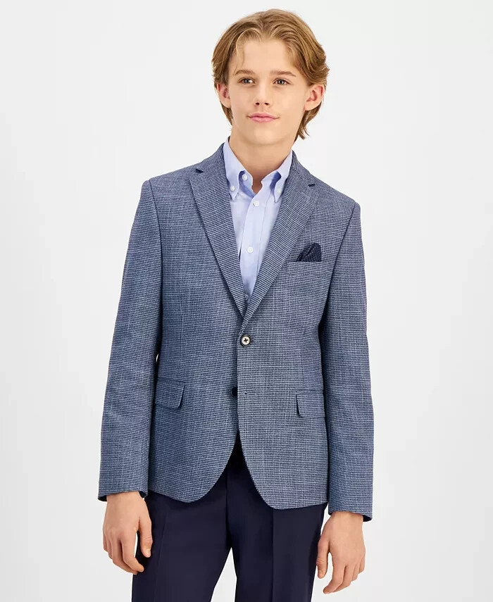 B By Brooks Brothers Classic Stretch Suit Jacket Big Boys 14R Navy Button Front