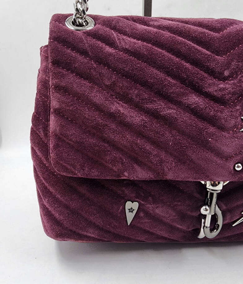 Rebecca Minkoff Edie Suede Flap Shoulder With Celestial Studs Women OS Garnet