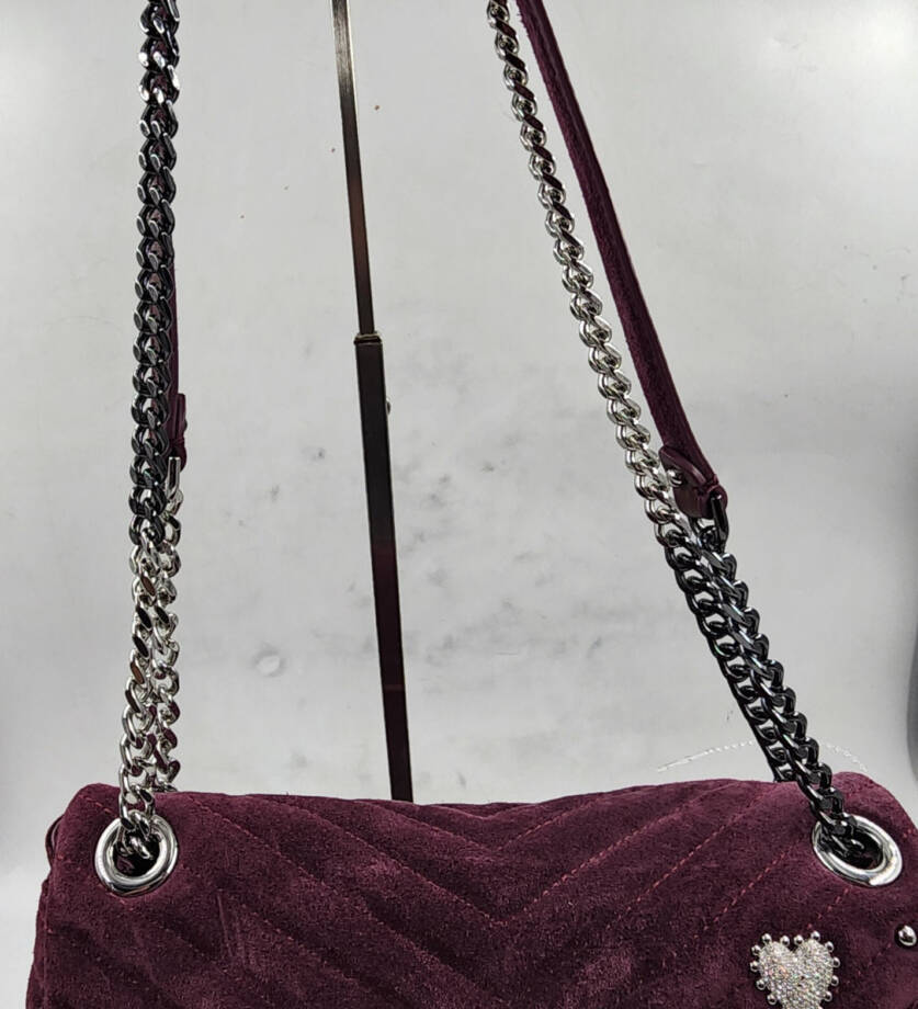 Rebecca Minkoff Edie Suede Flap Shoulder With Celestial Studs Women OS Garnet