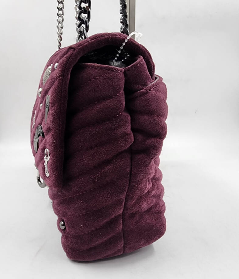 Rebecca Minkoff Edie Suede Flap Shoulder With Celestial Studs Women OS Garnet