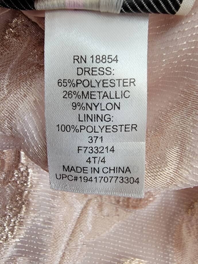 Rare Editions Puff-Sleeve Burnout Organza Dress Toddler & Little Girl 4T/4 Blush
