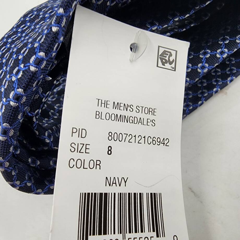 The Men's Store at Bloomingdale's Chainlink Grid Silk Classic Tie Men's 8 Navy