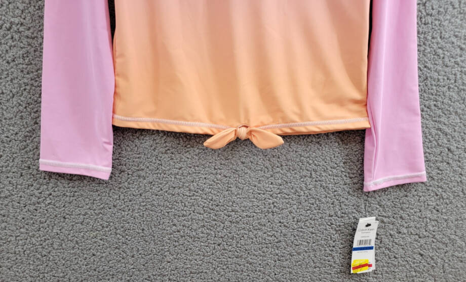 Calvin Klein Dip Dye Effect Rashguard Set Swimsuit Big Girls XL Pink Frosting
