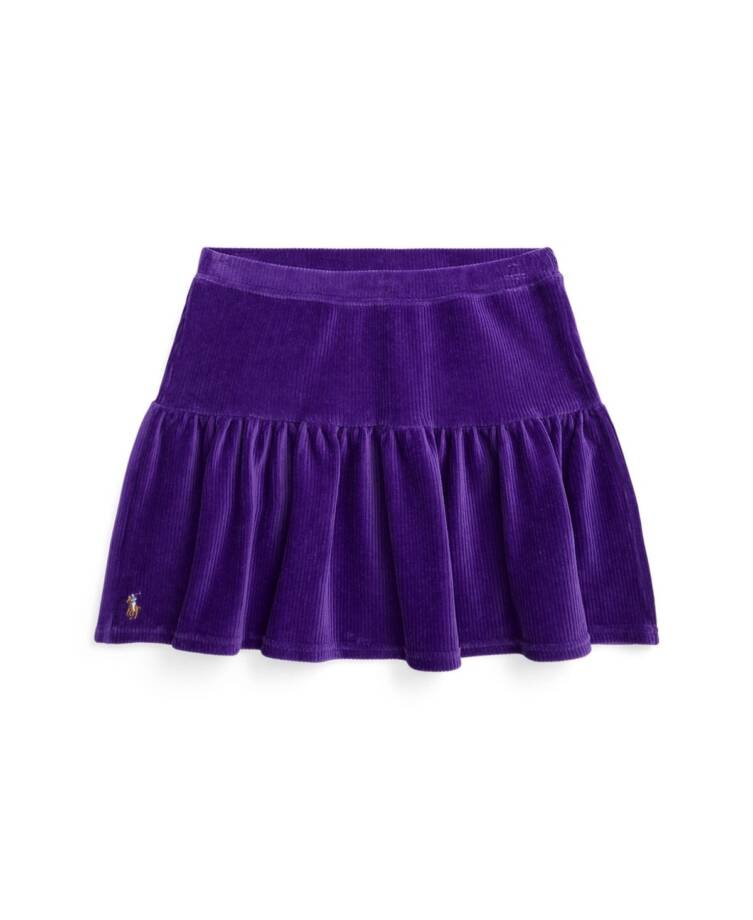 Polo Ralph Lauren Tiered Corduroy Skirt Big Girls XL/16 Purple Elastic Waist