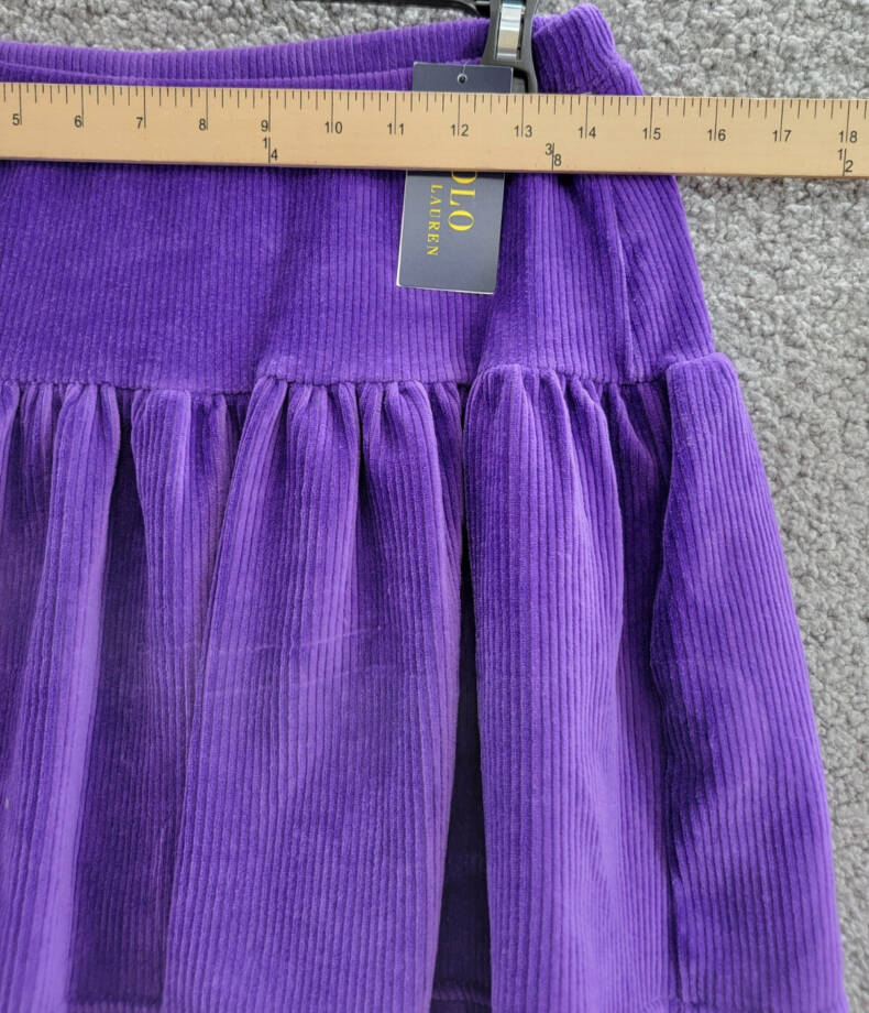 Polo Ralph Lauren Tiered Corduroy Skirt Big Girls XL/16 Purple Elastic Waist