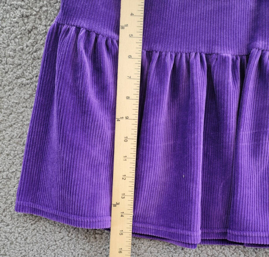 Polo Ralph Lauren Tiered Corduroy Skirt Big Girls XL/16 Purple Elastic Waist