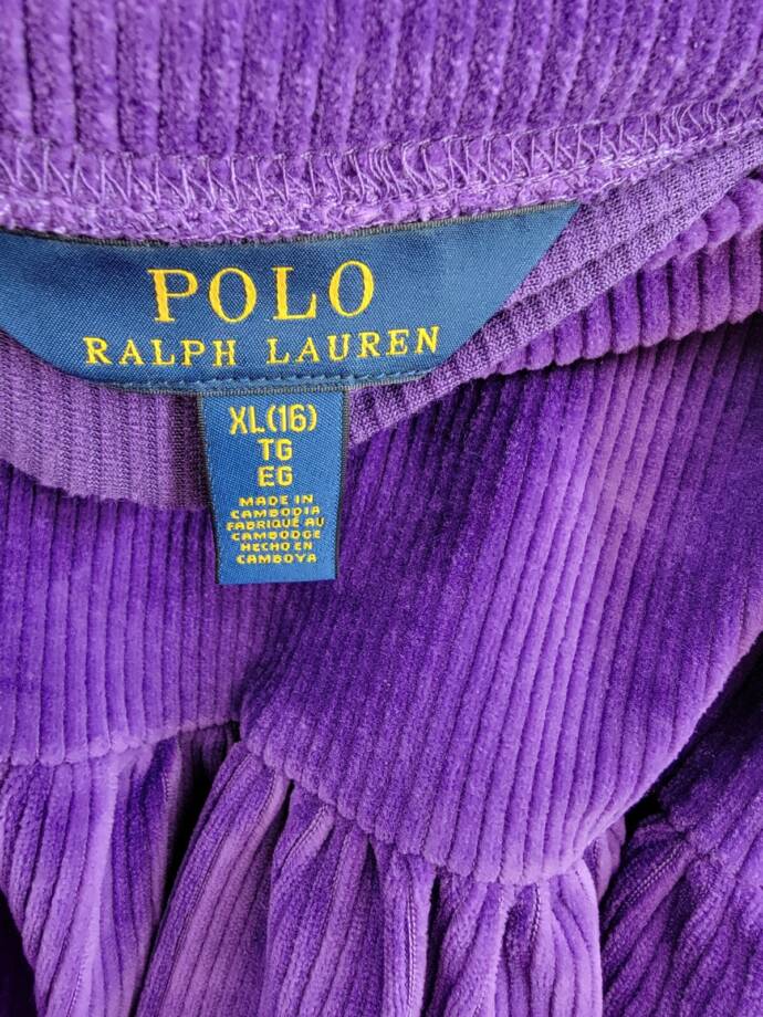 Polo Ralph Lauren Tiered Corduroy Skirt Big Girls XL/16 Purple Elastic Waist