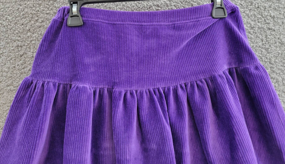 Polo Ralph Lauren Tiered Corduroy Skirt Big Girls XL/16 Purple Elastic Waist