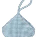 INC Doris Sparkle Mesh Pouch Women's One Size Light Blue Zip Closure