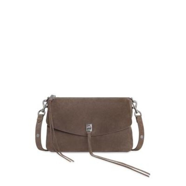 Rebecca Minkoff Darren Top Zip Shoulder Bag Women's OS Porcini Adjustable Strap