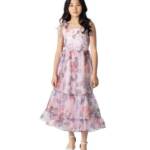 Rare Editions Floral-Print Organza Maxi Dress Big Girls 10 Lavender Zip Closure