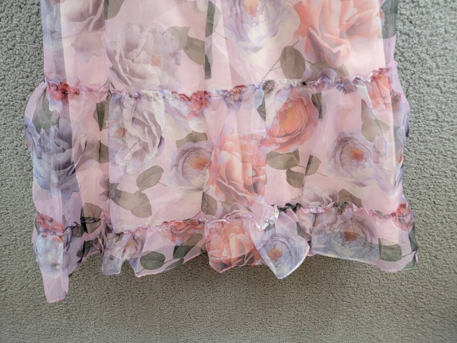 Rare Editions Floral-Print Organza Maxi Dress Big Girls 10 Lavender Zip Closure