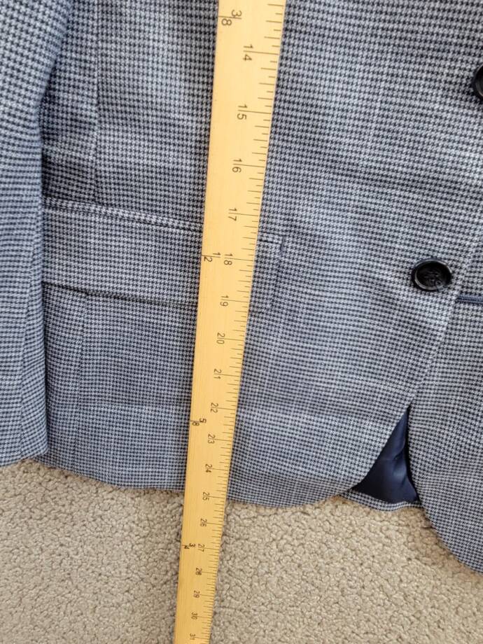 B By Brooks Brothers Classic Stretch Suit Jacket Big Boys 14R Navy Button Front