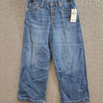 Polo Ralph Lauren The Wide Leg Crop Jeans Girls 16 Blue 5 Pockets Button Closure