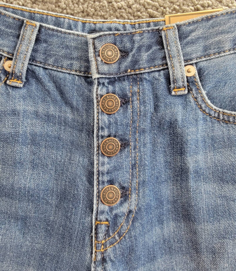 Polo Ralph Lauren The Wide Leg Crop Jeans Girls 16 Blue 5 Pockets Button Closure