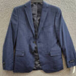 Lauren Ralph Lauren Plaid Suit Jacket Big Boys 16R Navy Welt Pockets Long Sleeve
