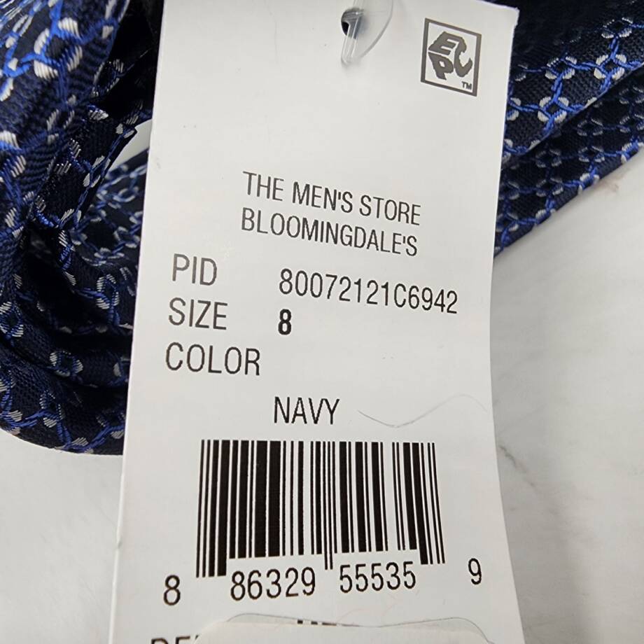 The Men's Store at Bloomingdale's Chainlink Grid Silk Classic Tie Men's 8 Navy