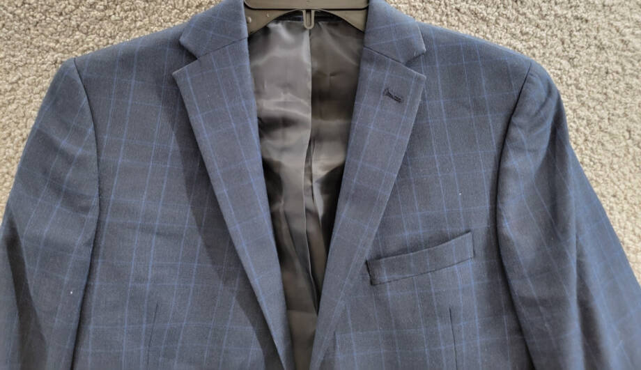 Lauren Ralph Lauren Plaid Suit Jacket Big Boys 16R Navy Welt Pockets Long Sleeve