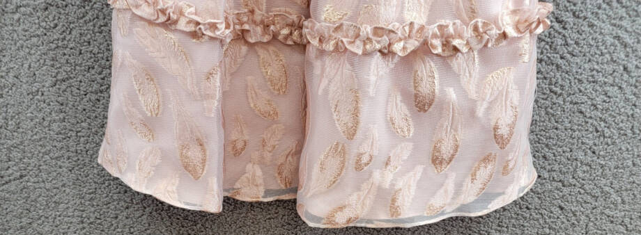 Rare Editions Puff-Sleeve Burnout Organza Dress Girls 6X Blush Back Zip Closure