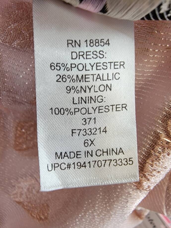 Rare Editions Puff-Sleeve Burnout Organza Dress Girls 6X Blush Back Zip Closure