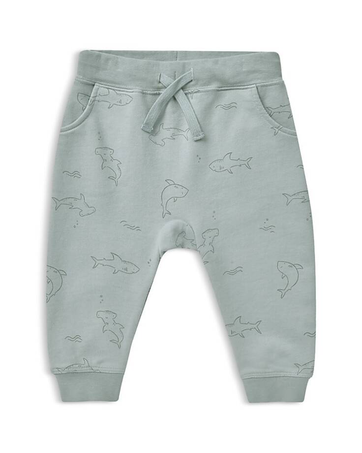Rylee + Cru French Terry Shark Sweatpants Boys 4-5Y Blue Drawstring Waist