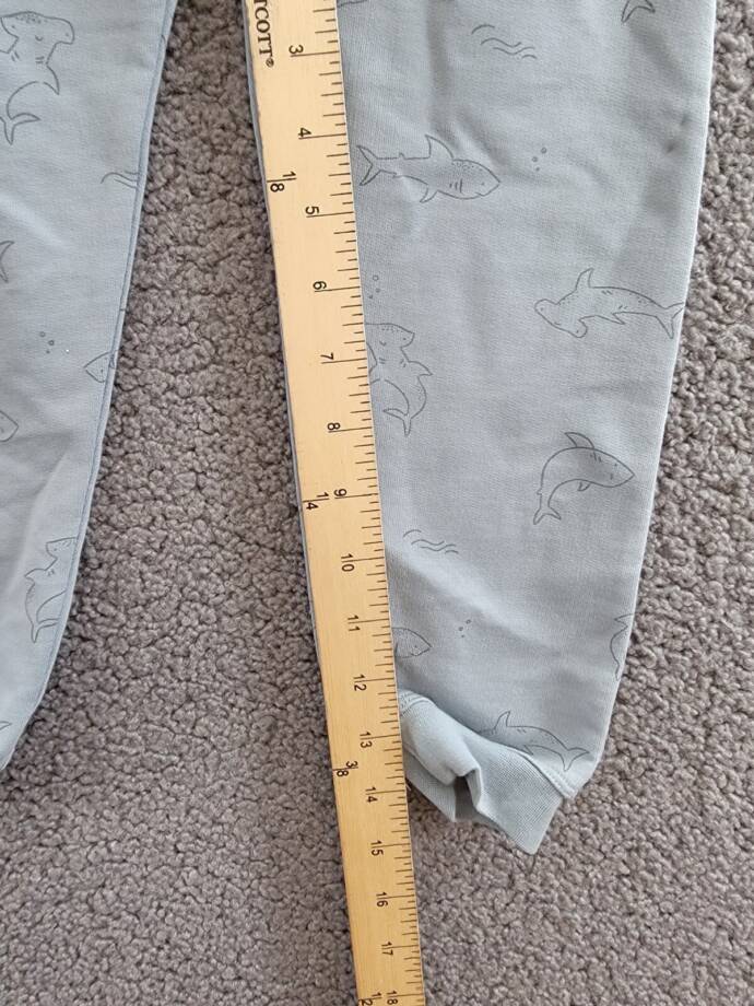 Rylee + Cru French Terry Shark Sweatpants Boys 4-5Y Blue Drawstring Waist
