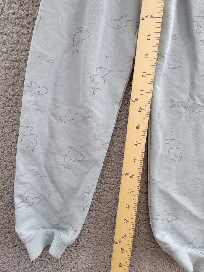 Rylee + Cru French Terry Shark Sweatpants Boys 4-5Y Blue Drawstring Waist