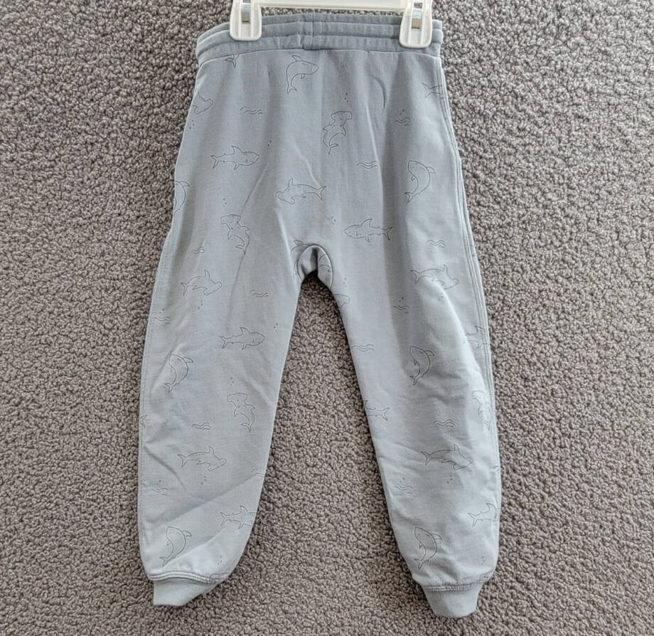 Rylee + Cru French Terry Shark Sweatpants Boys 4-5Y Blue Drawstring Waist