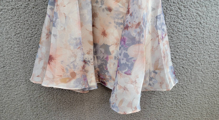 Rare Editions Floral Organza Social Dress Big Girls 12 Taupe Short Puff Sleeve
