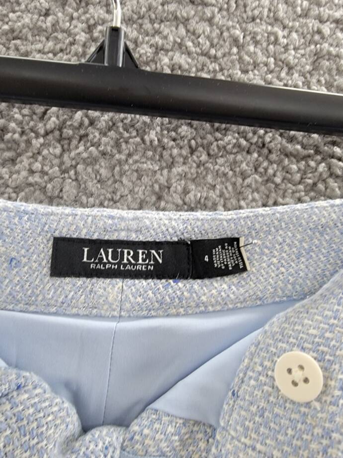 LAUREN Ralph Lauren Slash Pocket Fitted Shorts Women's 4 Blue Hook & Eye Closure