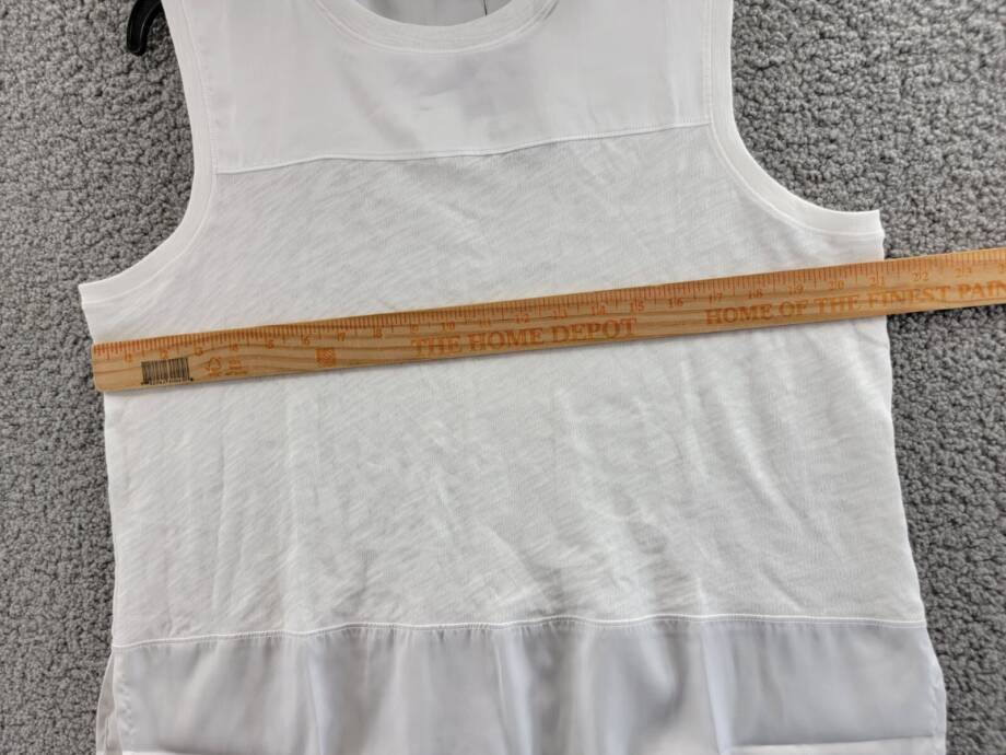 ATM Anthony Thomas Melillo Cotton Mixed Media Top Women's L White Sleeveless