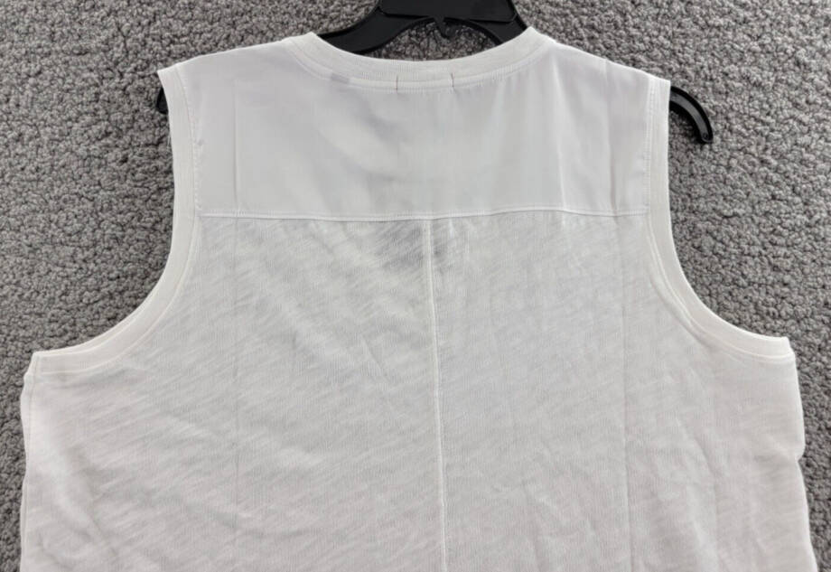 ATM Anthony Thomas Melillo Cotton Mixed Media Top Women's L White Sleeveless