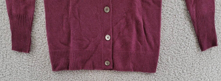 C By Bloomingdale's Cashmere Grandfather Cardigan Women's XS Wine Long Sleeves