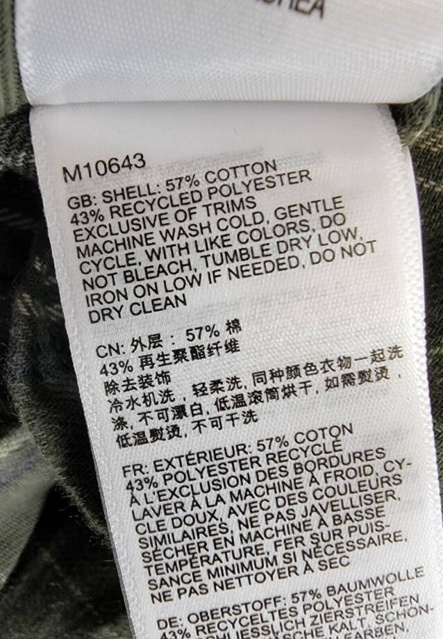 Marmot Fairfax Boyfriend Midweight Flannel Shirt Women's L Nori Long Sleeve Cuff