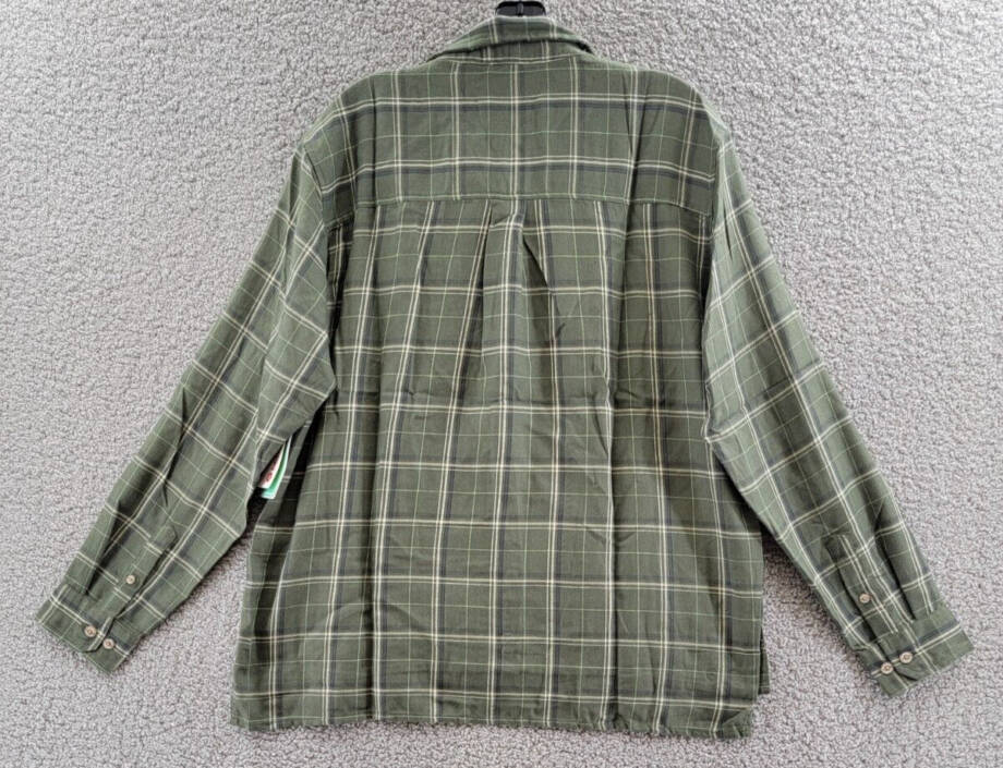 Marmot Fairfax Boyfriend Midweight Flannel Shirt Women's L Nori Long Sleeve Cuff