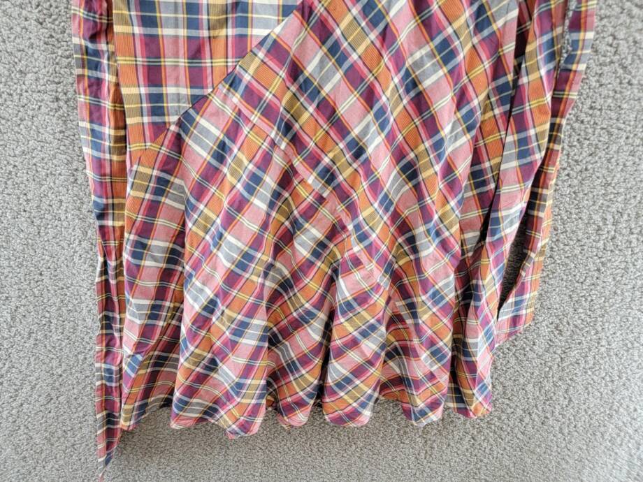 Lauren Ralph Lauren Belted Madras Sleeveless Dress Women's 8 Multicolor V-Neck
