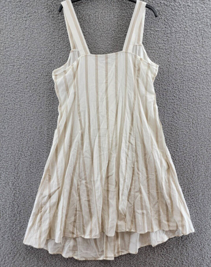 Vince Camuto Stripe Button Front Dress Women's XL Windsor Linen Blend Sleeveless