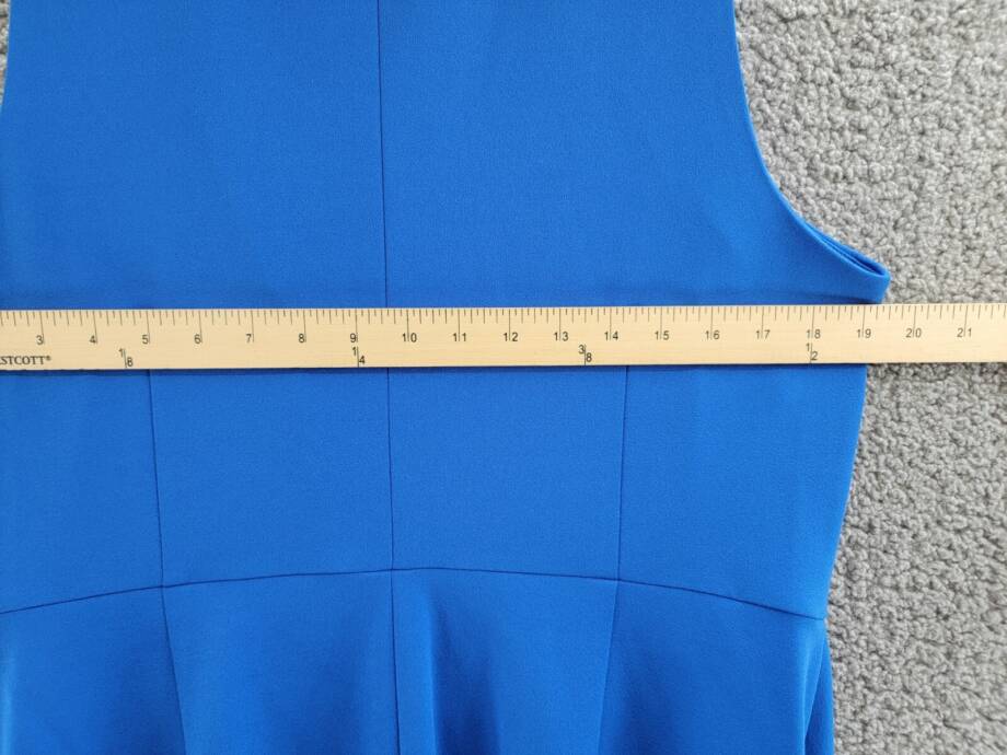 Karl Lagerfeld Paris Scuba Party Mini Dress Women's 14 Blue Sleeveless Front Zip