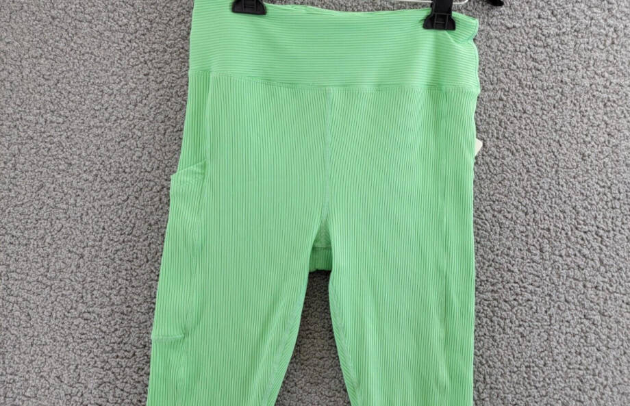 Year of Ours Ribbed Pocket Leggings Women's XL Green Watermelon Elastic Waist