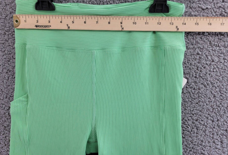 Year of Ours Ribbed Pocket Leggings Women's XL Green Watermelon Elastic Waist