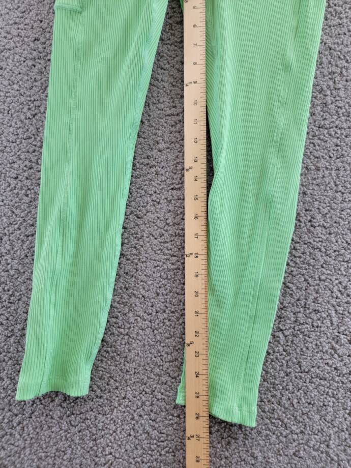 Year of Ours Ribbed Pocket Leggings Women's XL Green Watermelon Elastic Waist
